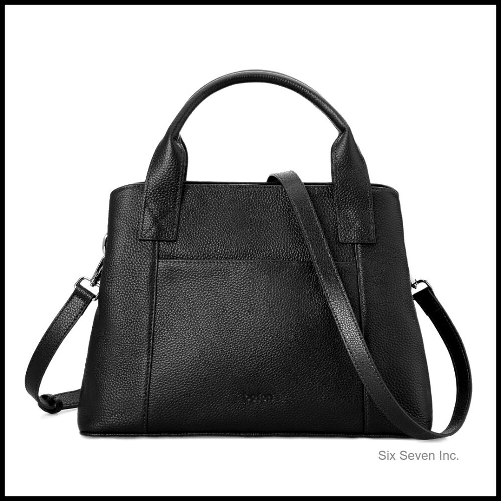 Genuine Leather Tote Bag Crossbody Shoulder Satchel Minimal Chic Classic